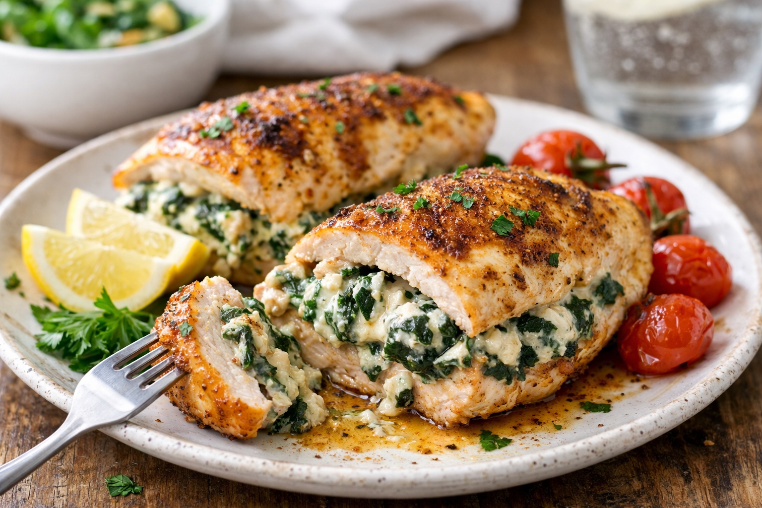 Creamy Spinach Stuffed Chicken Breast – A Family-Favorite 45-Minute Dinner